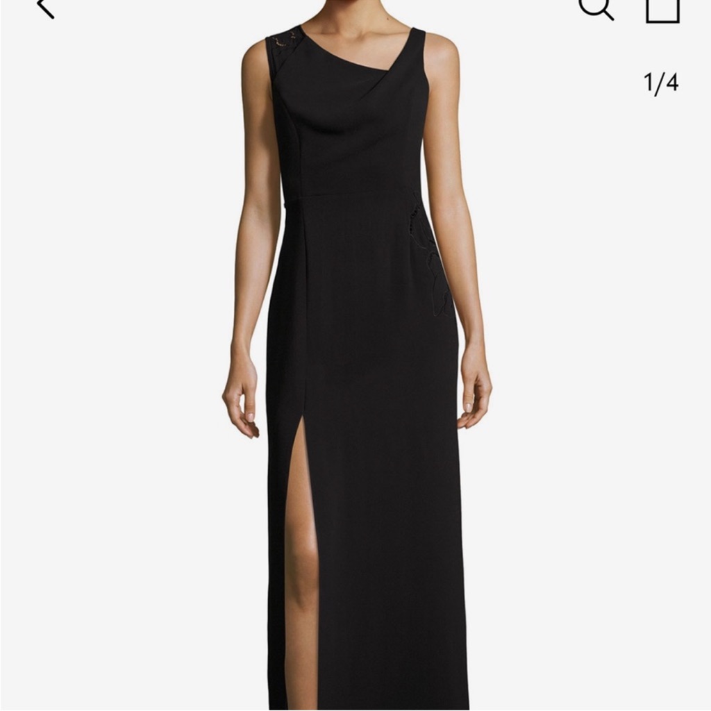 Halston Heritage Black Asymmetrical Dress